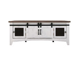 Pueblo White Cocktail Table - Sliding Doors Metal Mesh