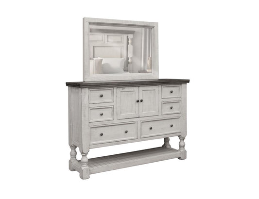 6 Drawer 2 Door Farmhouse Dresser | White Pine Wood Storage
