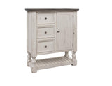 3 Drawer 1 Door Chest - Farmhouse White Pine Wood Storage