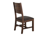 Solid Wood Dining Chair with Faux Leather Seat