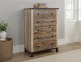 5 Drawer Chest - Solid Pine Antique Rustic Furniture