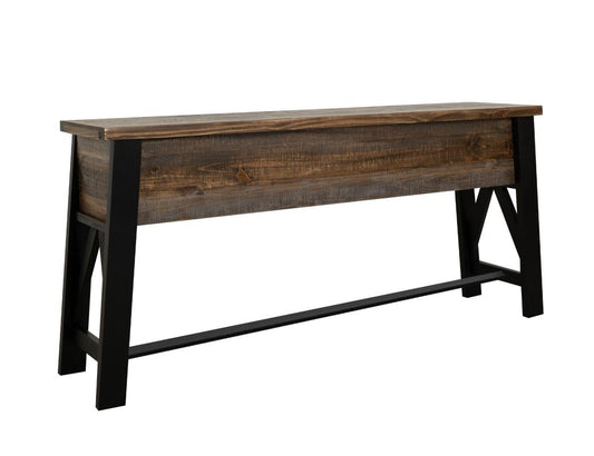 Counter Height Sofa Table | Loft Brown Collection Pine Wood