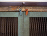 6 Iron Mesh Door 71" Console - Rustic Antique Multicolor