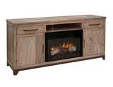 Natural Parota 70" Electric Fireplace TV Stand - Elegant Design