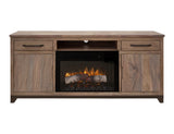 Natural Parota 70" Electric Fireplace TV Stand - Elegant Design