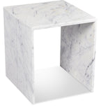 Lucca End Table - Handcrafted Marble Elegance with Art Deco Design and Fluted Base for Luxe Living