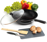 Moss & Stone 5-Piece 12-Inch Carbon Steel Wok Set
