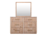 White Balam Mirror - Modern Sustainable Mango & Teak Wood