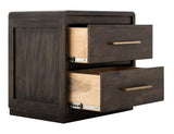 2 Drawer Nightstand - Dark Mesquite Mango Wood Collection