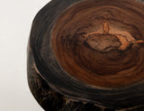 Live Edge Chairside Table | Parota Wood Epoxy Collection