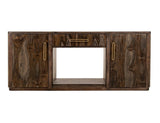 80-inch Black Balam TV Stand with Fireplace Insert | Mango & Teak