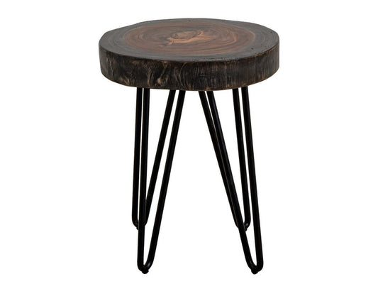 Live Edge Chairside Table | Parota Wood Epoxy Collection