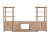 White Balam Wall Unit - Handcrafted Mango & Teak Wood TV Stand