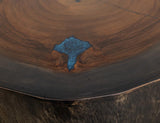 Live Edge Chairside Table | Parota Wood Epoxy Collection