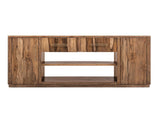 Balam 80" TV Stand with Electric Fireplace - Mango & Teak Wood