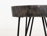 Live Edge Chairside Table | Parota Wood Epoxy Collection