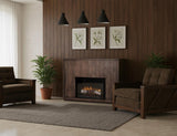 Dark Mesquite Mantel Fireplace - Modern Wood Burning Design