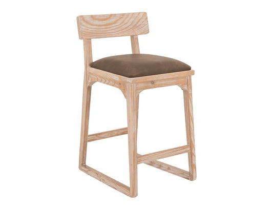 Upholstered Barstool 30" - Stylish Balam Wood Design