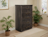 5 Drawer Chest - Dark Mesquite Handcrafted Mango Wood Storage