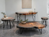 Live Edge Cocktail Table | Parota Epoxy Wood Coffee Table