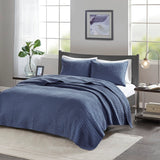 Navy Solid Farmhouse Reversible Quilt Set