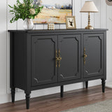 Storage Cabinet with 3 Doors, Mid-Century Sideboard Cabinet