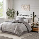 7 Piece Printed Seersucker Comforter Set