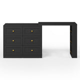 Extendable Makeup Vanity Desk with 6 Drawers