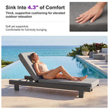 PURPLE LEAF Outdoor Daybed for Patio, Poolside Chaise Lounge Bed with Cushion, Olefin Blend Fabric, Aluminum Frame Sunbed with Side Table for Deck and Backyard