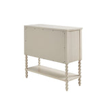 2-Drawer Storage Accent Chest w/ Turned Legs, Natural Ivory