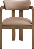 Lavrin - Vegan Leather Upholstered Dining Arm Chair (Set of 2) - Walnut Base