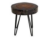 Live Edge Chairside Table | Parota Wood Epoxy Collection