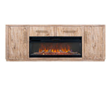 White Balam 80-inch Wall Unit TV Stand with Fireplace Insert