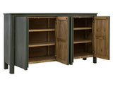 4 Door Mango Wood Console - Modern Green Finish | Xel Ha