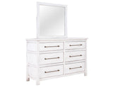 White Roots Collection Mirror - Rustic Farmhouse Design | Mango Wood