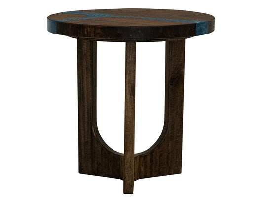 Zaphiro End Table - Sapphire Epoxy Resin Wood Table