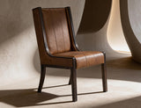 Black Balam Upholstered Chair | Cognac Leather Dining Chair