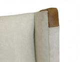 Silver Poly Suede Upholstered Dining Chair | Ivory & Melina Wood