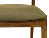 Silver Barstool 30" - Olive Green Upholstered Bar Stool