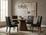 Balam Upholstered Chair - Forest Green Leather Dining Chair