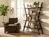4 Shelf X-Shaped Étagère Bookcase - Moka Mango Wood Display