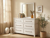 White Roots Collection Mirror - Rustic Farmhouse Design | Mango Wood