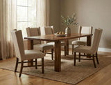 Silver Upholstered Dining Chair | Ivory Leather & Wood
