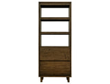 2 Drawer Bookcase | Savia Solid Wood Storage with CNC Detailing