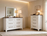 6 Drawer Dresser - Stoa Collection Two-Tone Melina Wood