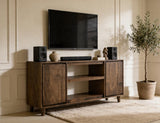 62 Inch 2 Door TV Stand - Solid Wood Savia Collection