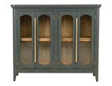 4 Door Console Table - Brava Transitional Design with Glass