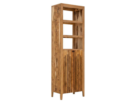 2 Door Bookcase | Porter Solid Wood Storage Cabinet | Mid-Century