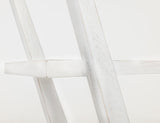 4 Shelf X-Shaped Étagère Bookcase | White Moka Mango Wood