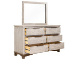 6 Drawer Dresser | Golden Loft Light Gray & Brown Wood Storage